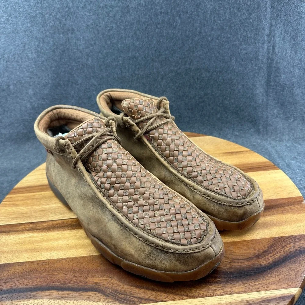 Twisted X Men's Chukka Driving Moc MDM0033 Brown Basket Weave Size 11.5W